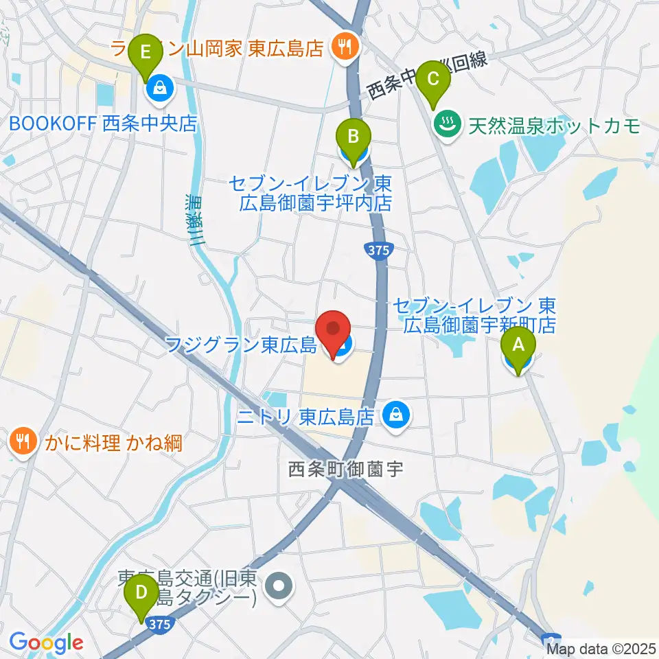 キハラ楽器西条店ときめきセンター周辺のコンビニエンスストア一覧地図