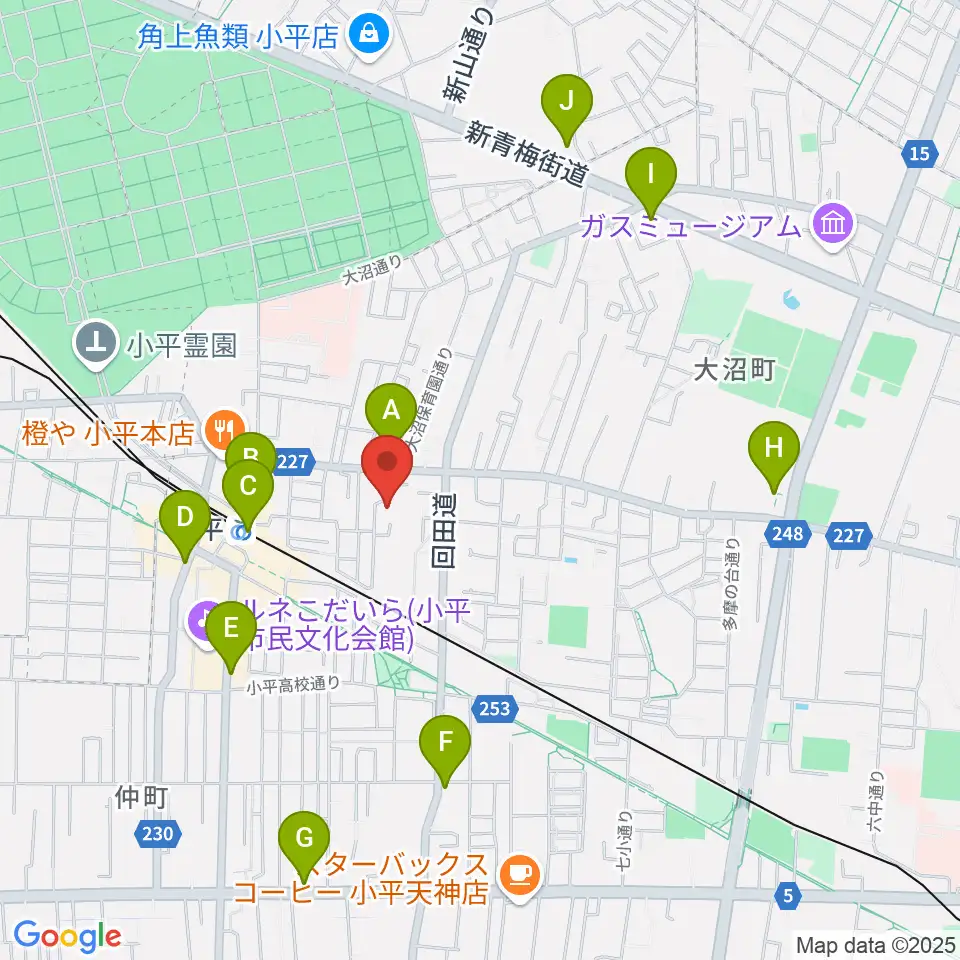 ギターのじゃべらぼう周辺のコンビニエンスストア一覧地図