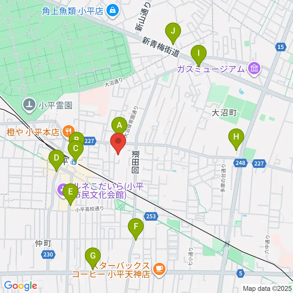 ギターのじゃべらぼう周辺のコンビニエンスストア一覧地図