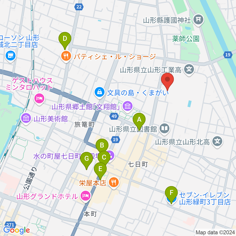 ミュージックロフト ピアノ教室周辺のコンビニエンスストア一覧地図