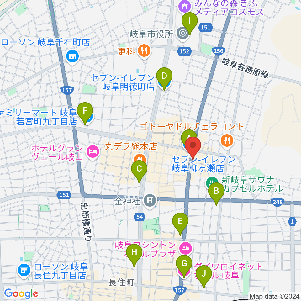 オワリヤ楽器周辺のコンビニエンスストア一覧地図