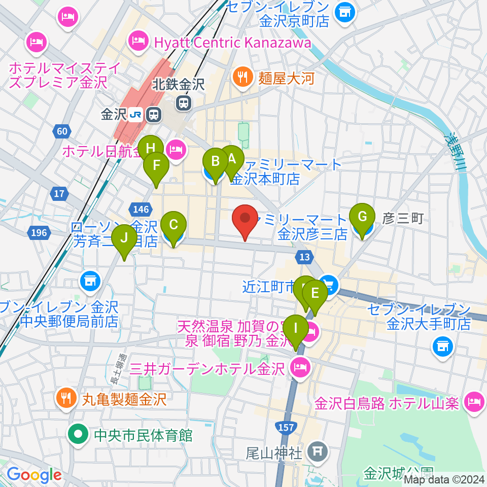 関屋楽器店周辺のコンビニエンスストア一覧地図