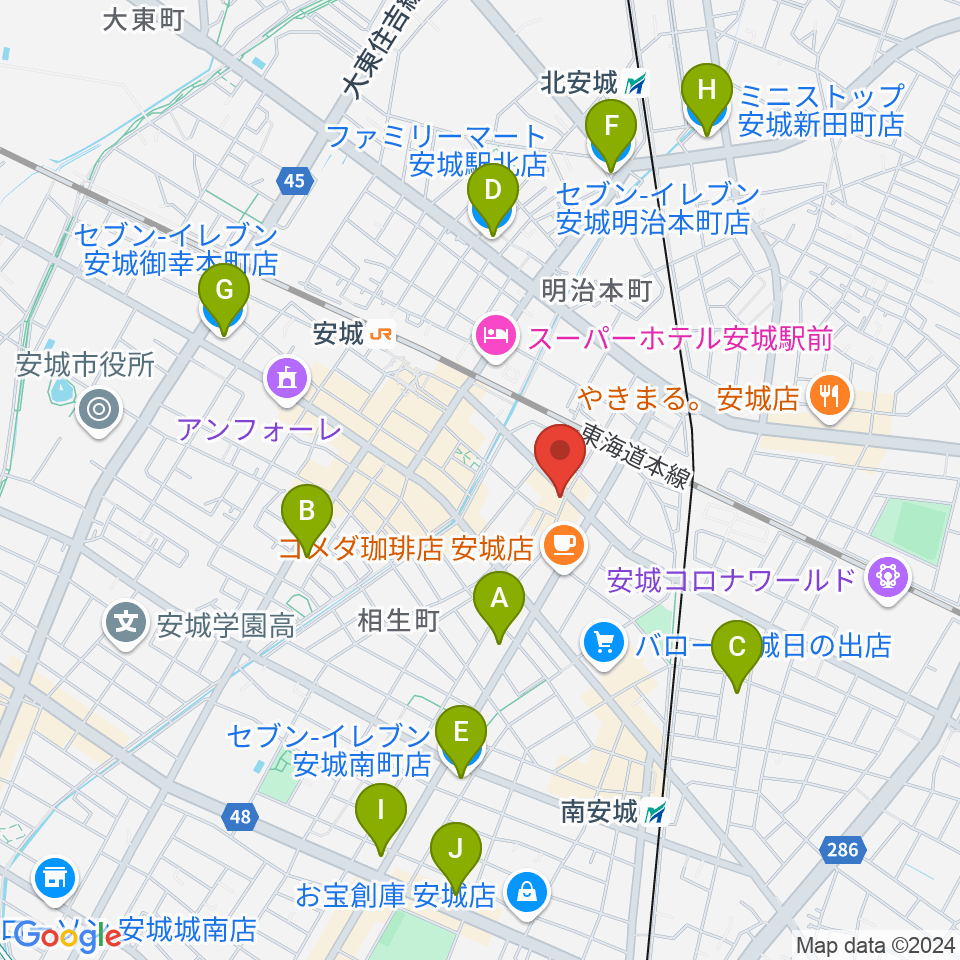 ツルタ楽器周辺のコンビニエンスストア一覧地図