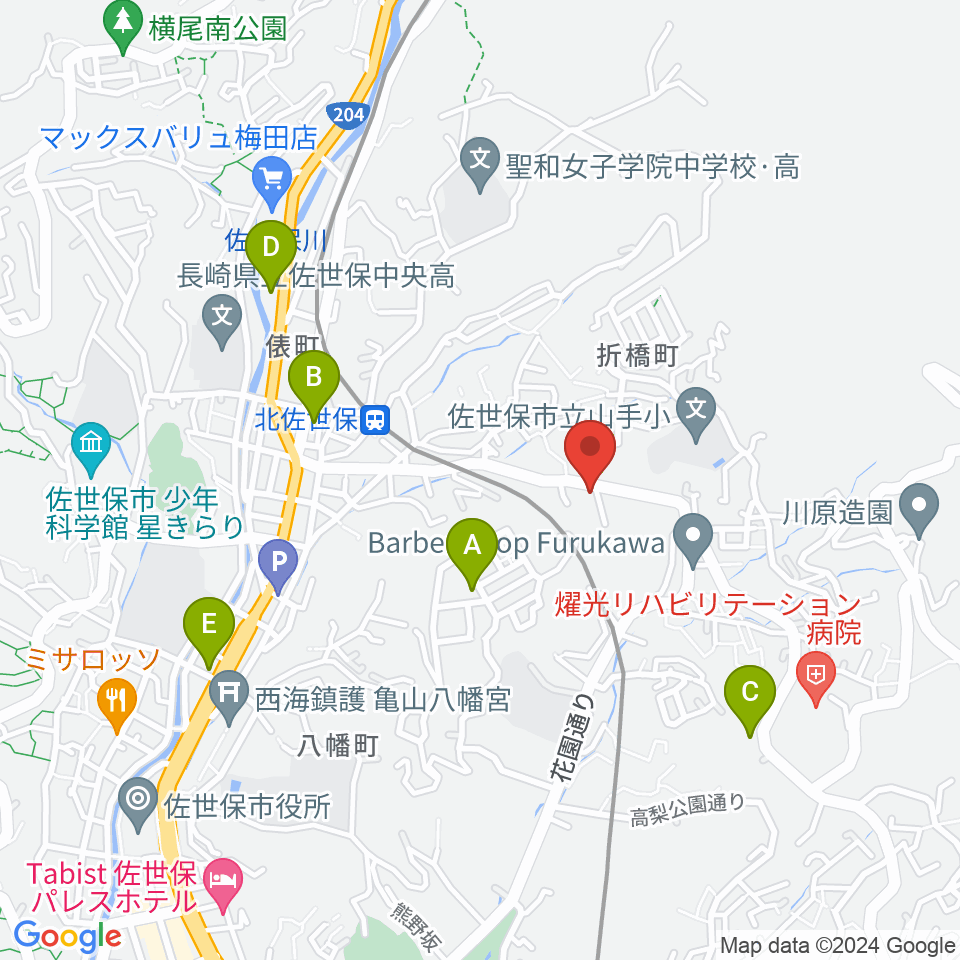 アルス楽器 佐世保店周辺のコンビニエンスストア一覧地図