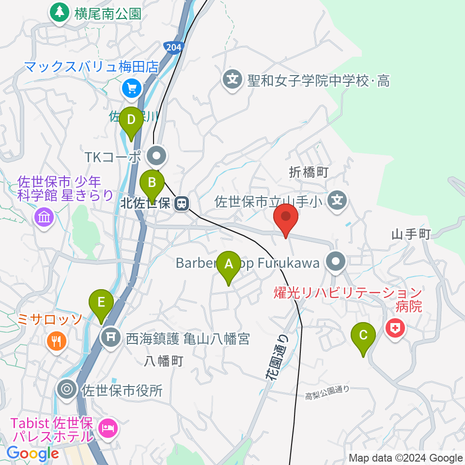 アルス楽器 佐世保店周辺のコンビニエンスストア一覧地図