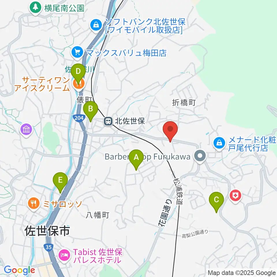 アルス楽器 佐世保店周辺のコンビニエンスストア一覧地図
