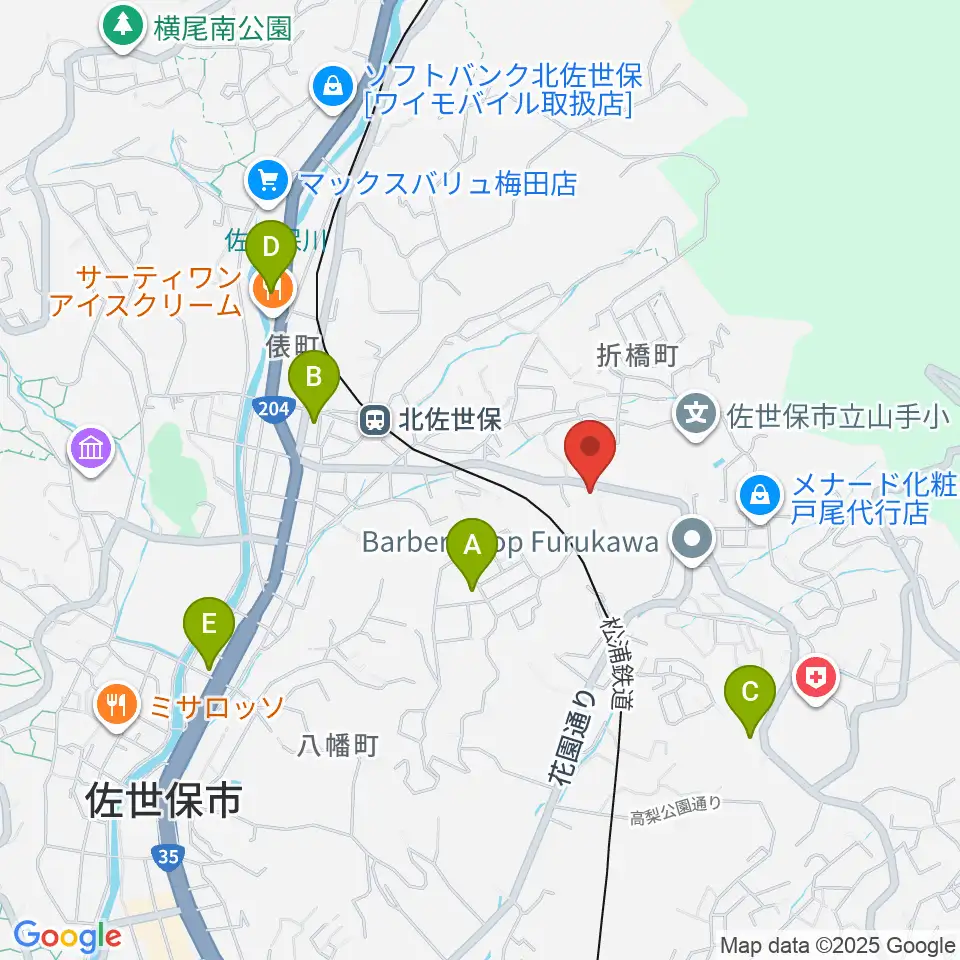アルス楽器 佐世保店周辺のコンビニエンスストア一覧地図