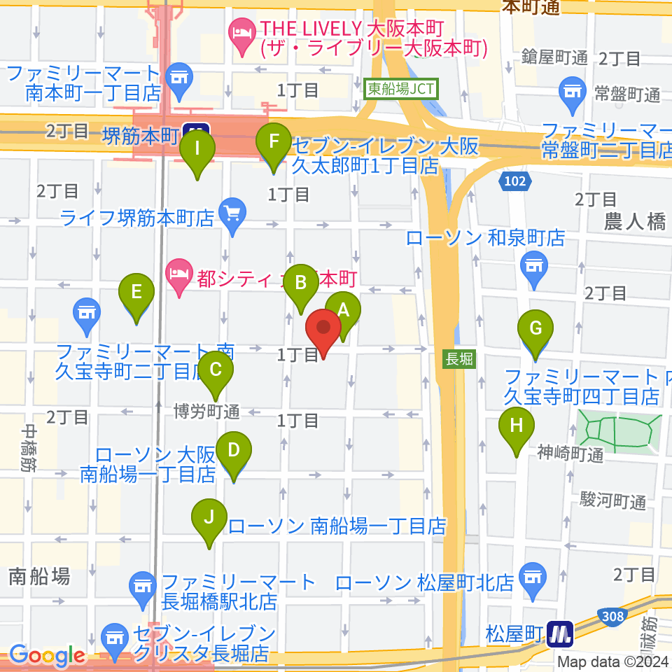 エバ電子楽器周辺のコンビニエンスストア一覧地図