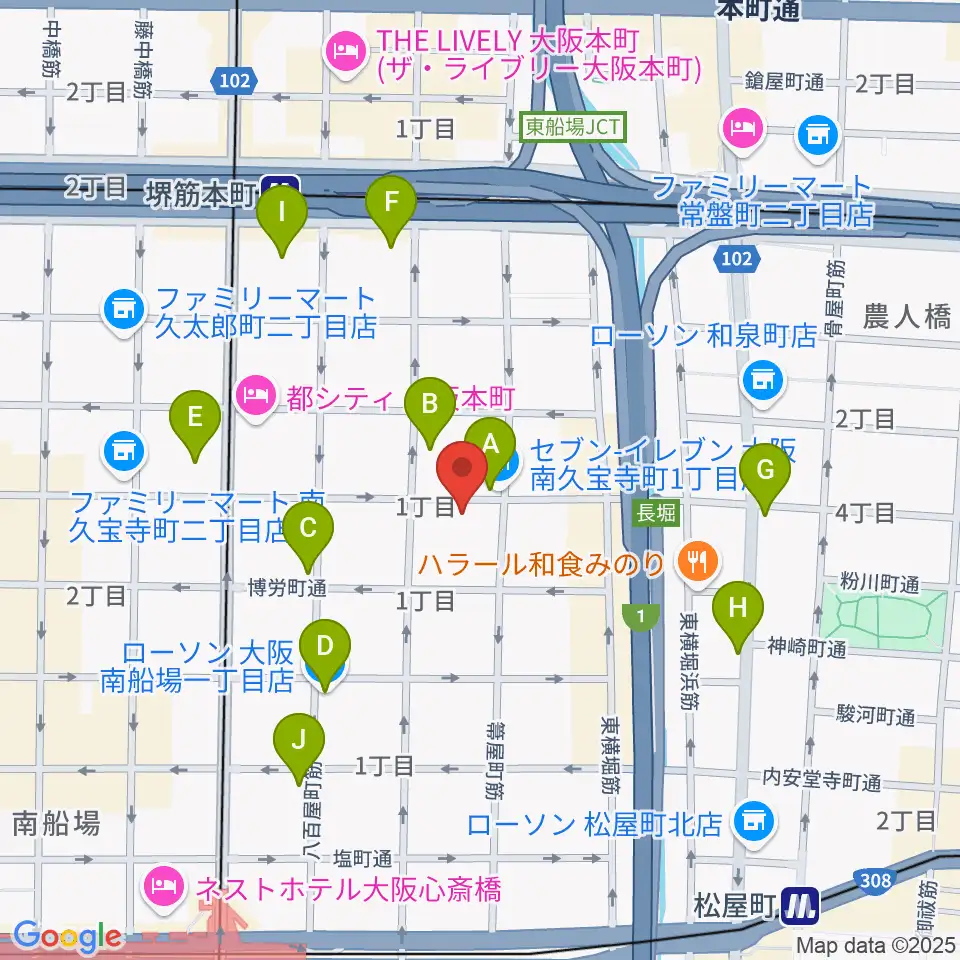 エバ電子楽器周辺のコンビニエンスストア一覧地図