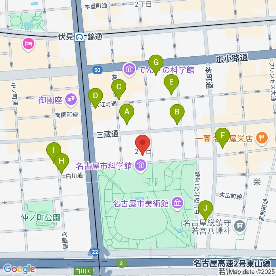 シャコンヌ名古屋店周辺のコンビニエンスストア一覧地図