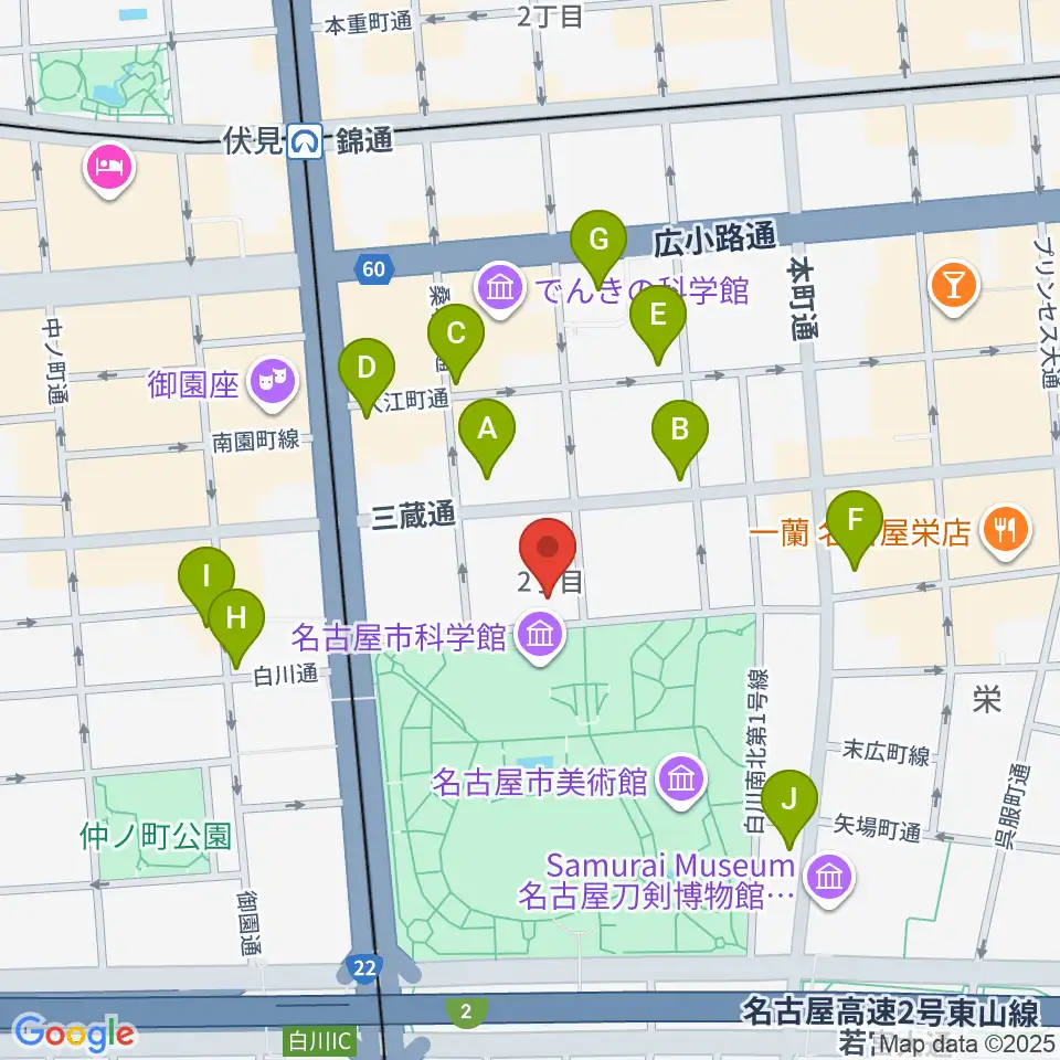 シャコンヌ名古屋店周辺のコンビニエンスストア一覧地図