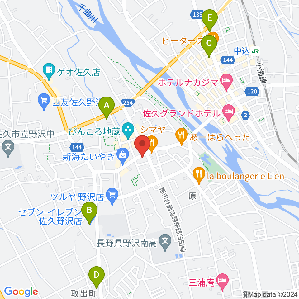 池田楽器店周辺のコンビニエンスストア一覧地図