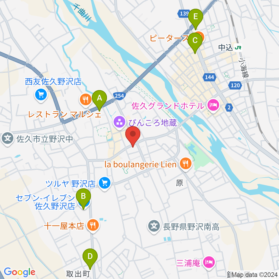 池田楽器店周辺のコンビニエンスストア一覧地図