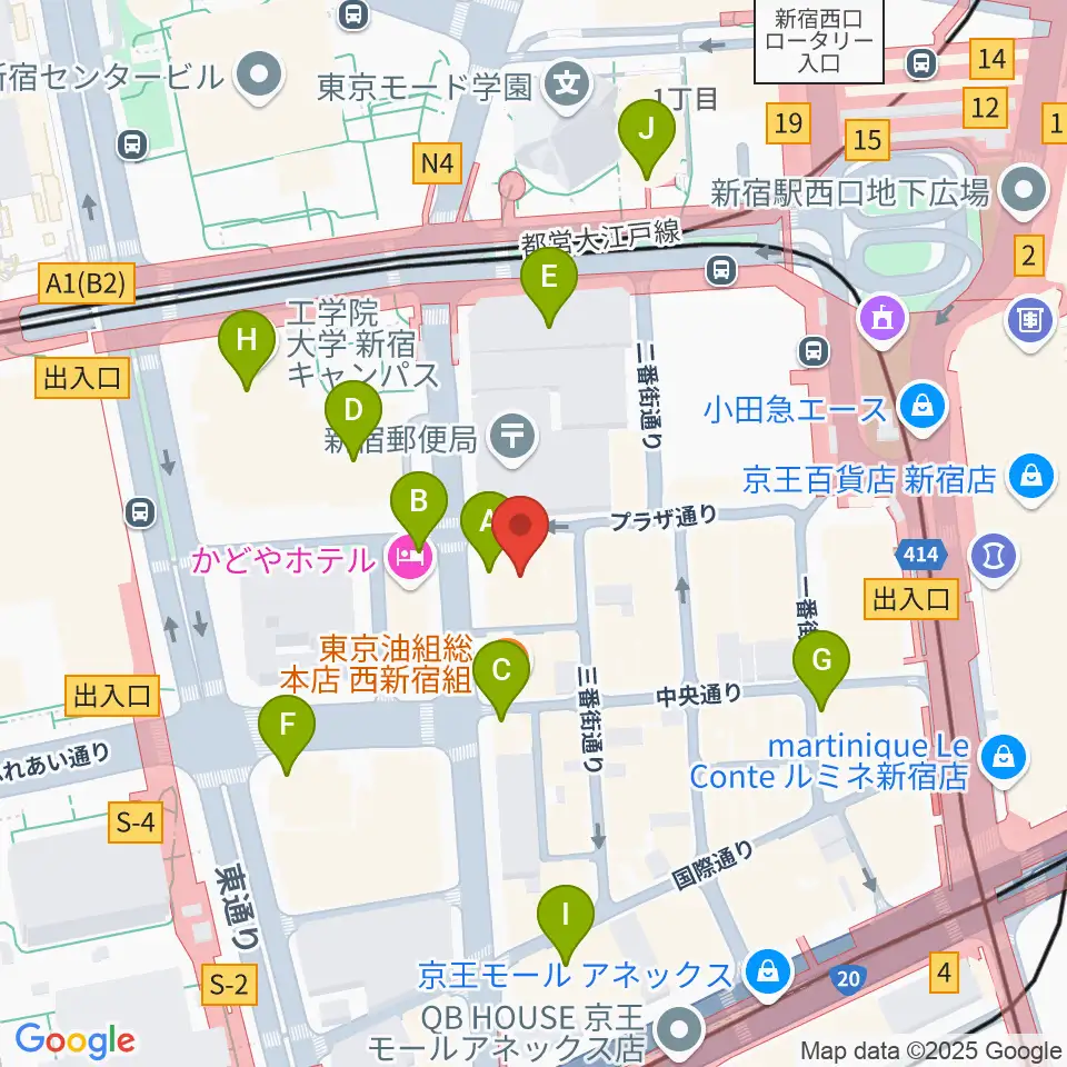 ドルチェ楽器管楽器アヴェニュー東京店周辺のコンビニエンスストア一覧地図
