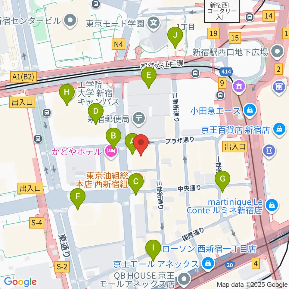 ドルチェ楽器管楽器アヴェニュー東京店周辺のコンビニエンスストア一覧地図
