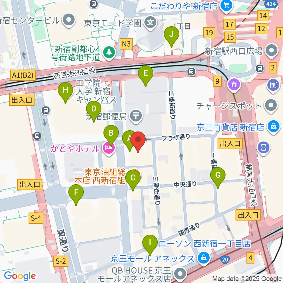 ドルチェ楽器管楽器アヴェニュー東京店周辺のコンビニエンスストア一覧地図