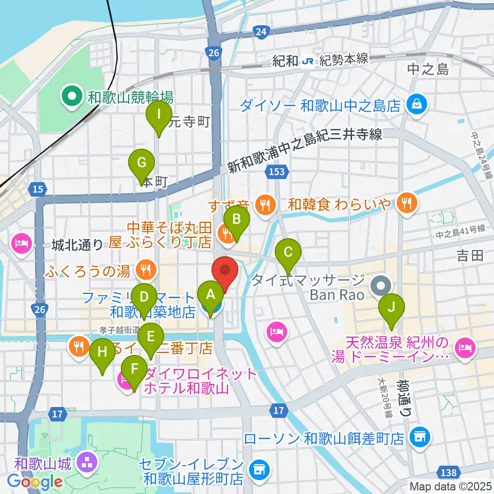 Music Land TAKE OFF周辺のコンビニエンスストア一覧地図