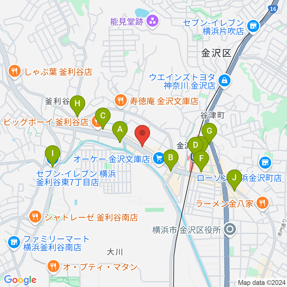 フレンド楽器周辺のコンビニエンスストア一覧地図