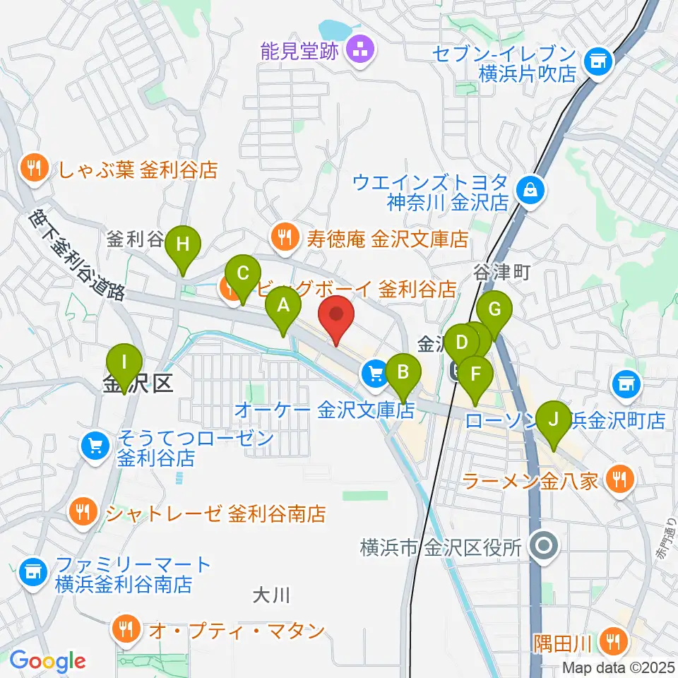 フレンド楽器周辺のコンビニエンスストア一覧地図