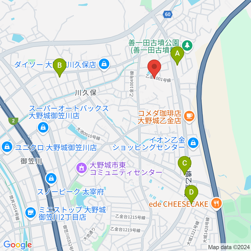 ㈱フカノ楽器店 中古ピアノショールーム周辺のコンビニエンスストア一覧地図