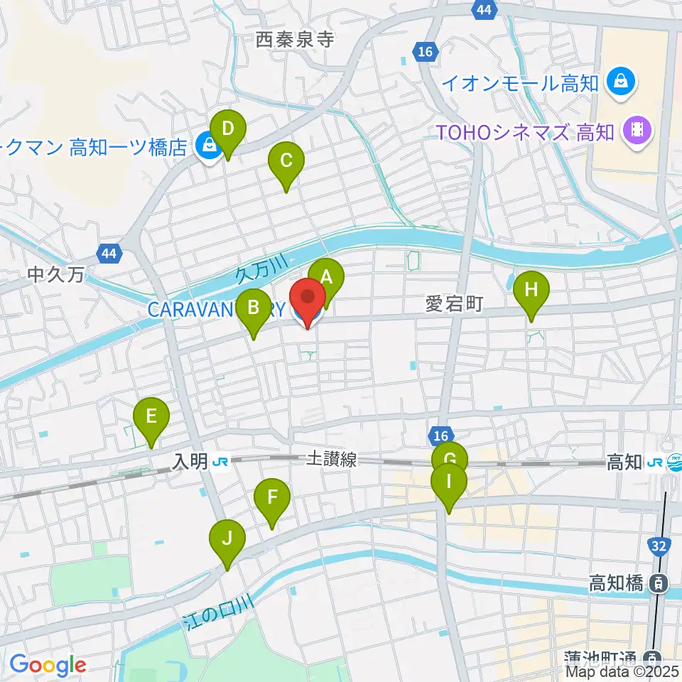 楽器堂OPUS本店周辺のコンビニエンスストア一覧地図