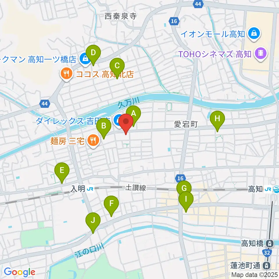 楽器堂OPUS本店周辺のコンビニエンスストア一覧地図