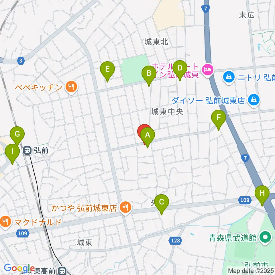楽器のメリーゴーランド周辺のコンビニエンスストア一覧地図