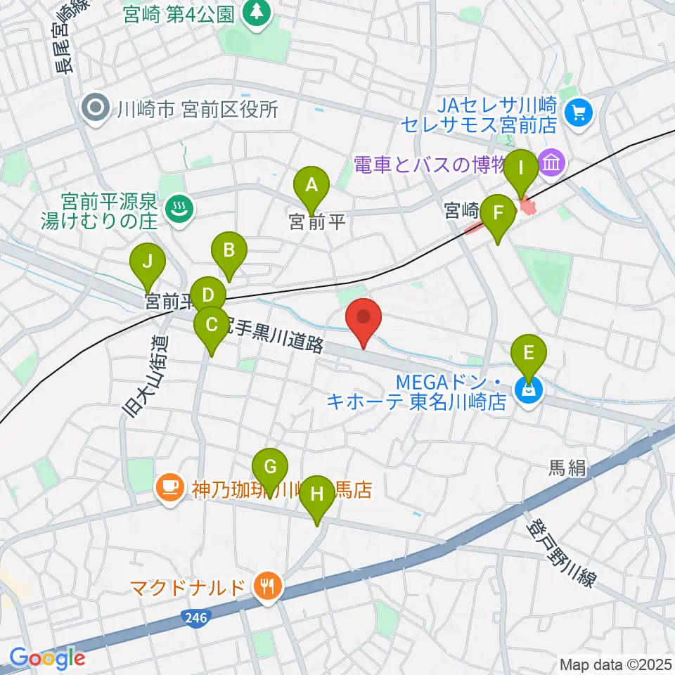 ギターシェルター周辺のコンビニエンスストア一覧地図