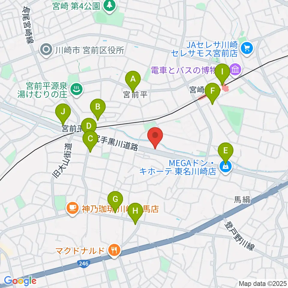 ギターシェルター周辺のコンビニエンスストア一覧地図