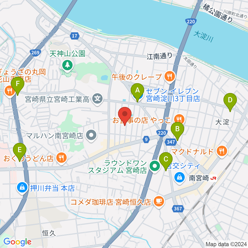 ピアノ音色工房周辺のコンビニエンスストア一覧地図