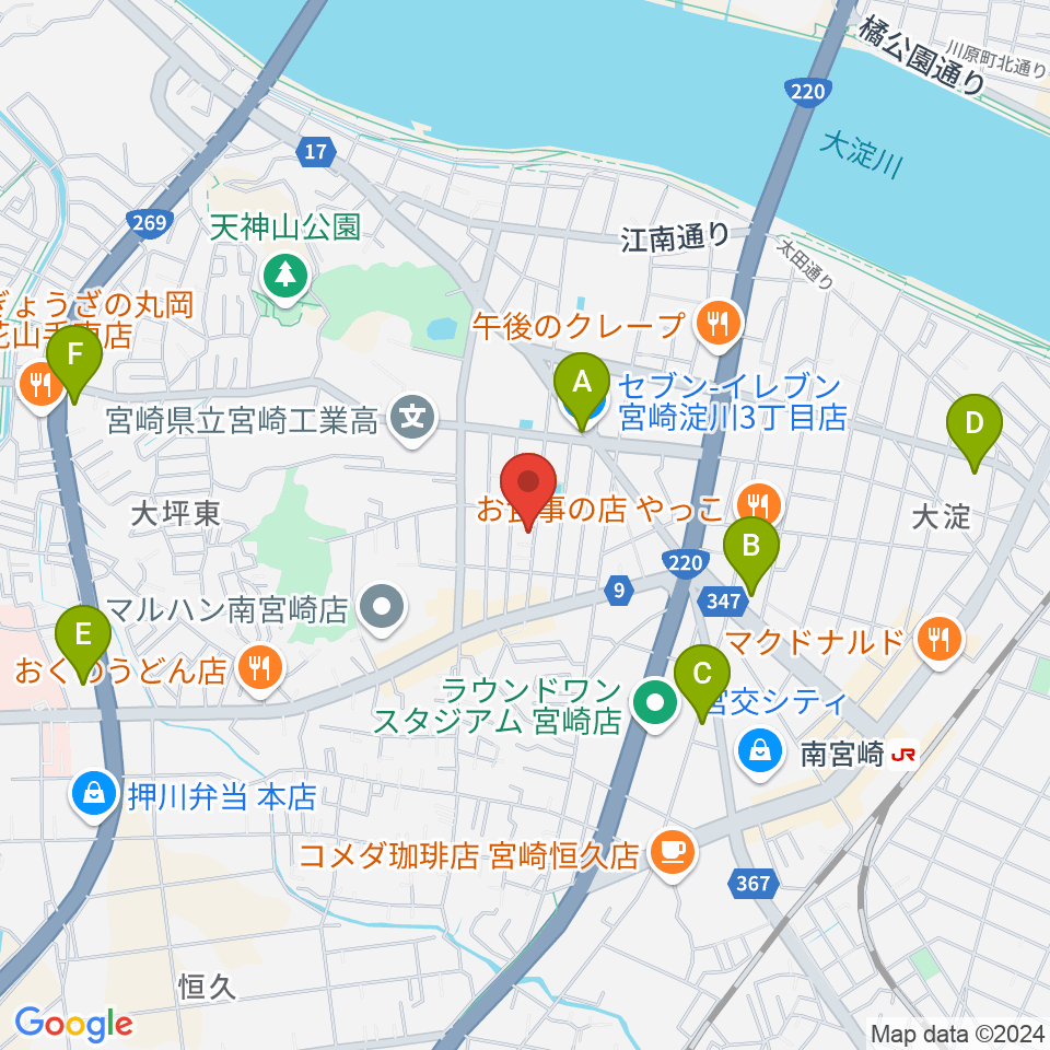 ピアノ音色工房周辺のコンビニエンスストア一覧地図