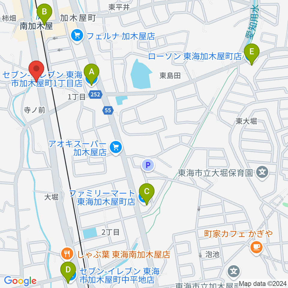 (株)マツイシ楽器店ミュージックスポットマツイシ周辺のコンビニエンスストア一覧地図