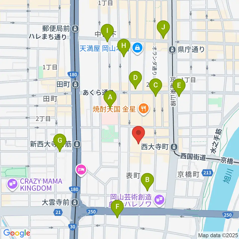 長谷川楽器ギターコロニー周辺のコンビニエンスストア一覧地図