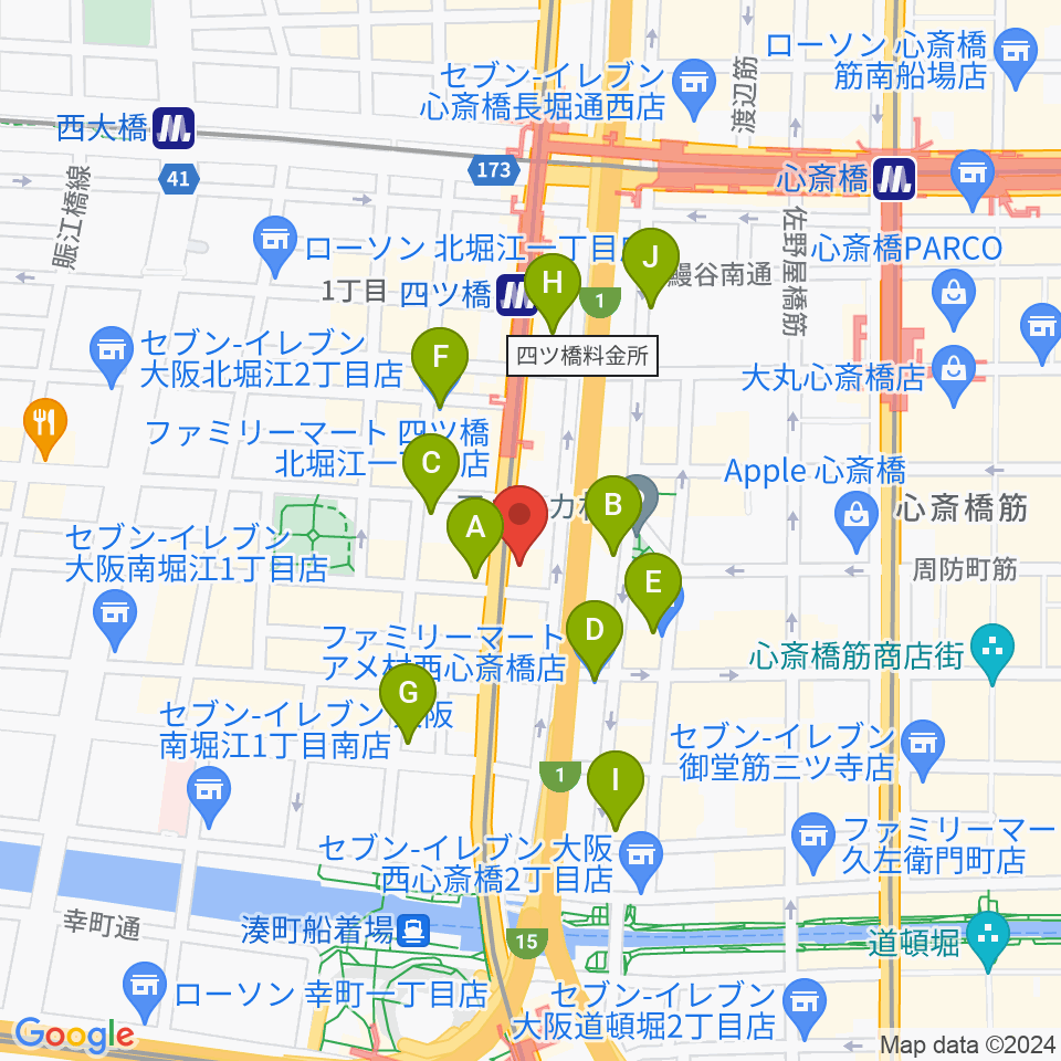 ギターリックス周辺のコンビニエンスストア一覧地図