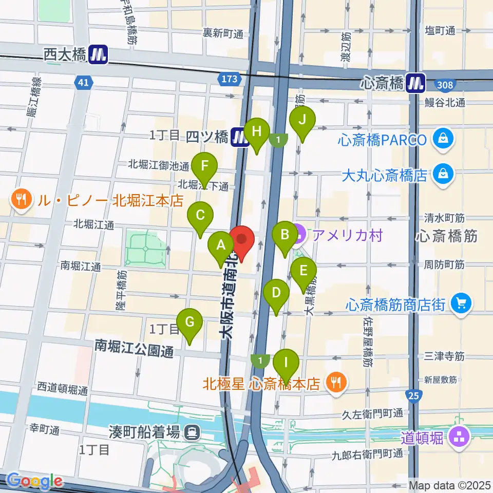 ギターリックス周辺のコンビニエンスストア一覧地図