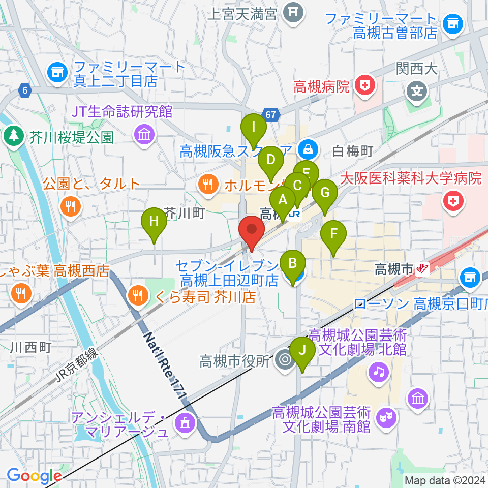 アコースティックプラザ井上楽器周辺のコンビニエンスストア一覧地図