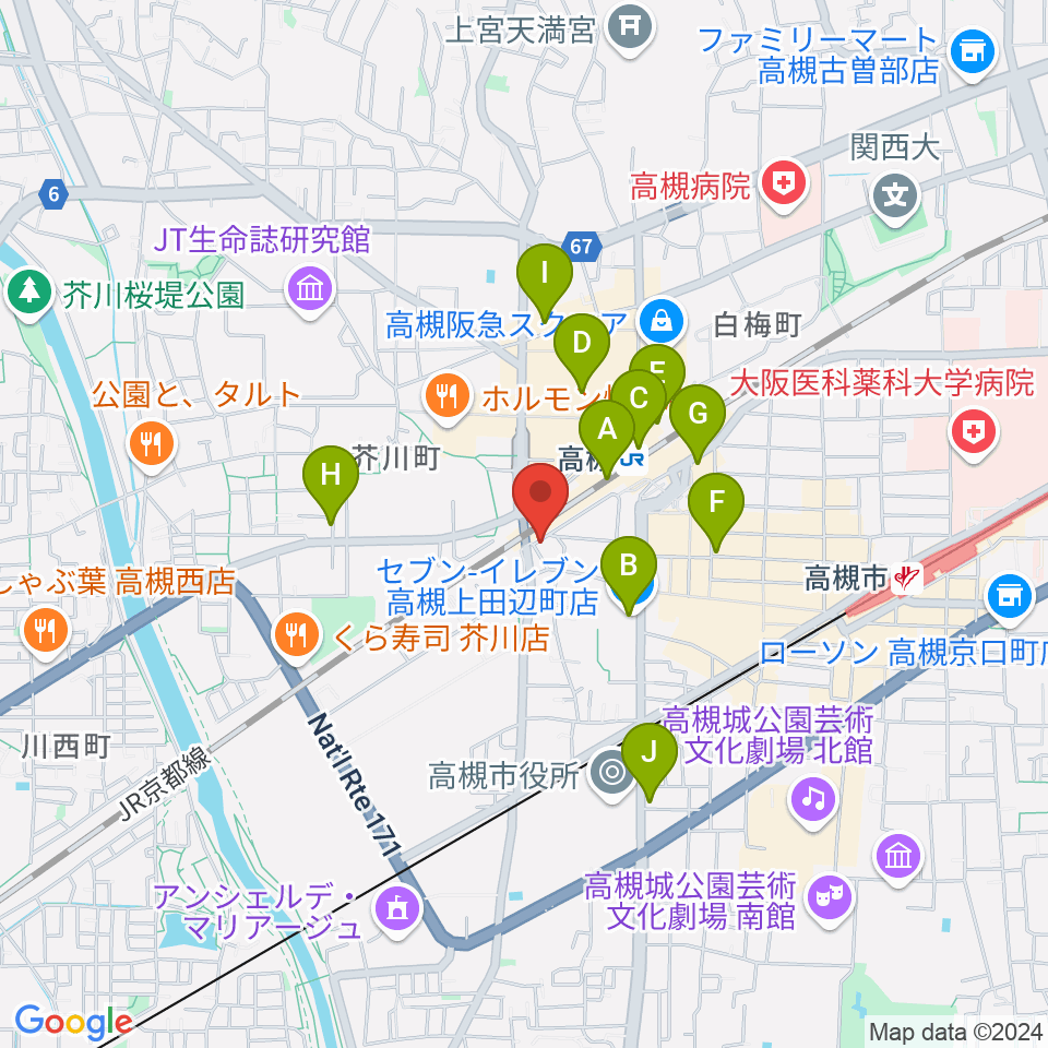 アコースティックプラザ井上楽器周辺のコンビニエンスストア一覧地図