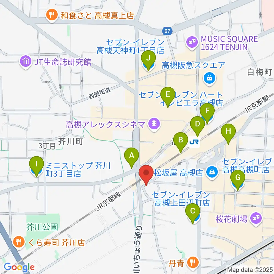 アコースティックプラザ井上楽器周辺のコンビニエンスストア一覧地図