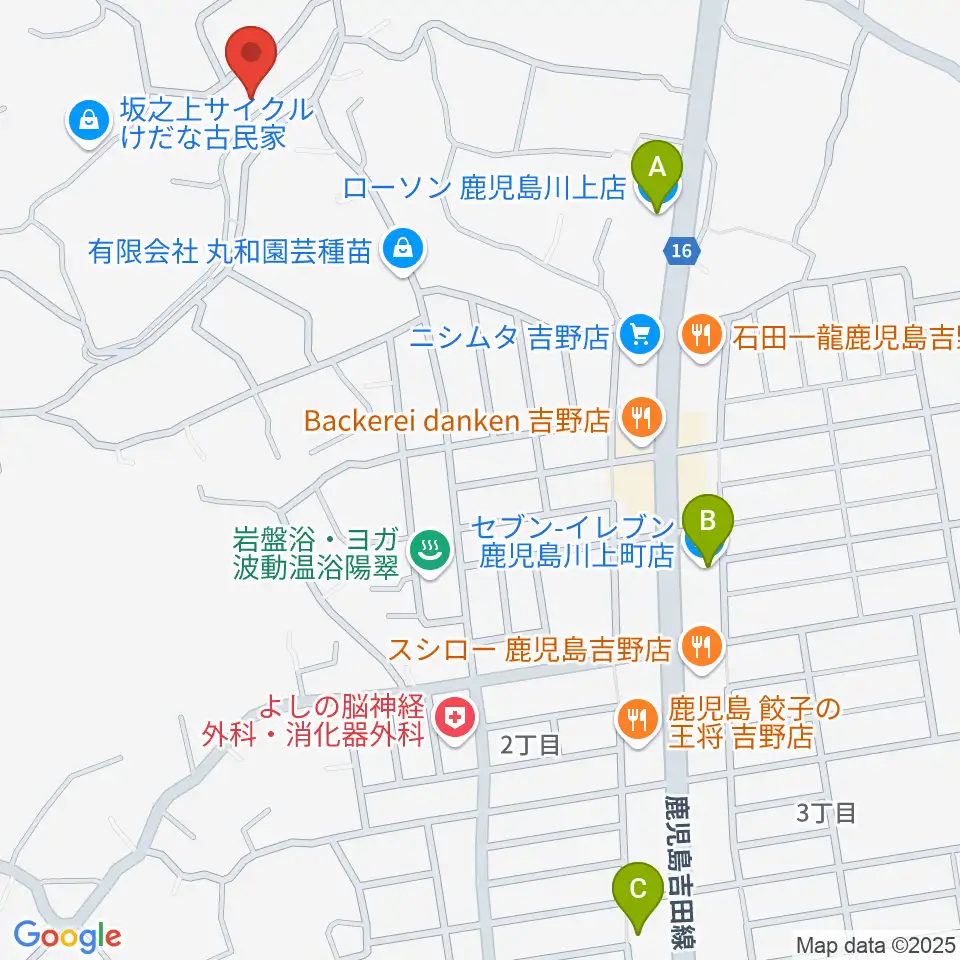 鹿児島ピアノ配送センター周辺のコンビニエンスストア一覧地図
