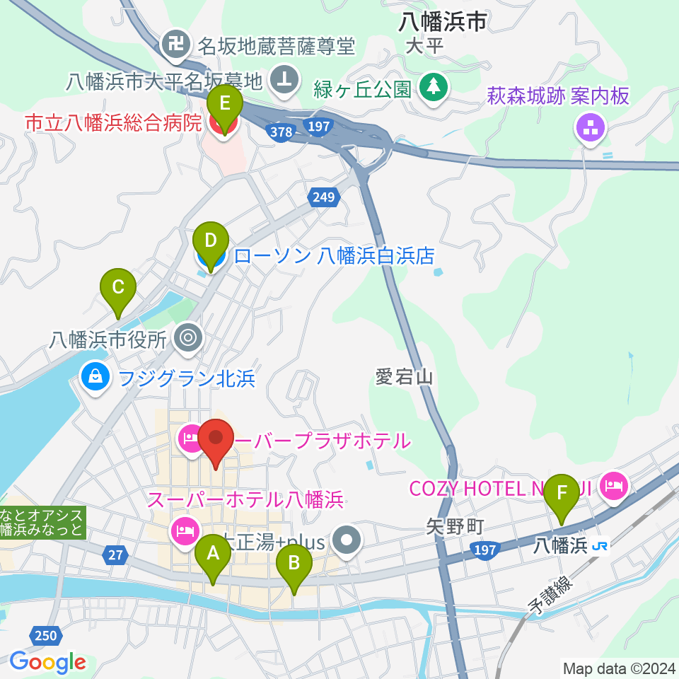 カジタ楽器店 八幡浜店周辺のコンビニエンスストア一覧地図