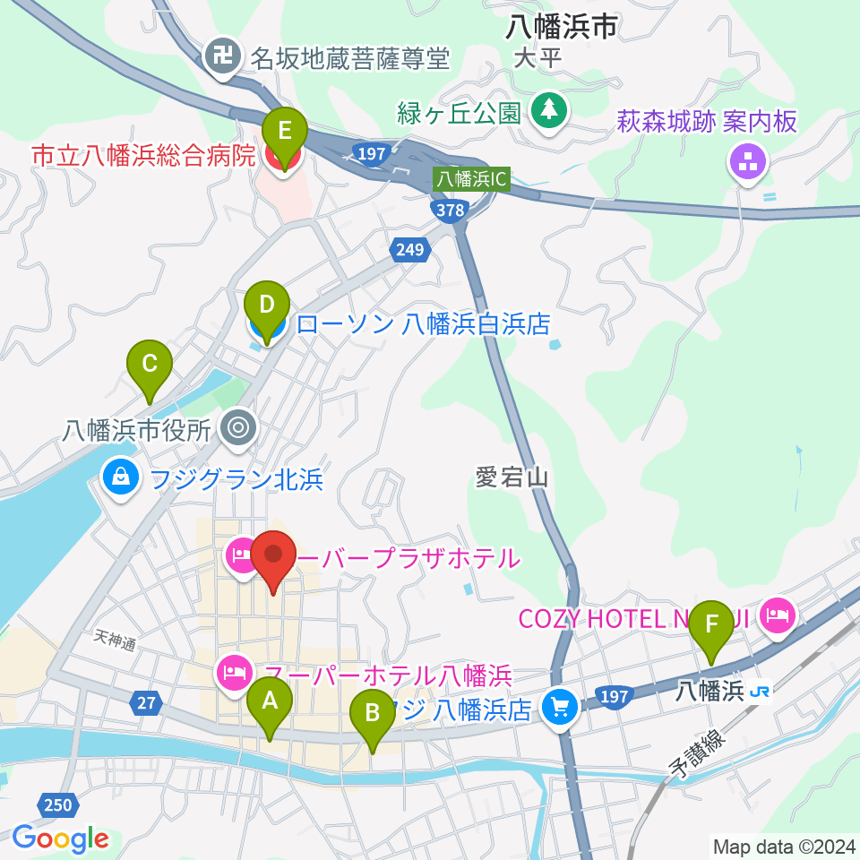 カジタ楽器店 八幡浜店周辺のコンビニエンスストア一覧地図