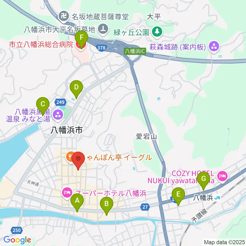 カジタ楽器店 八幡浜店周辺のコンビニエンスストア一覧地図
