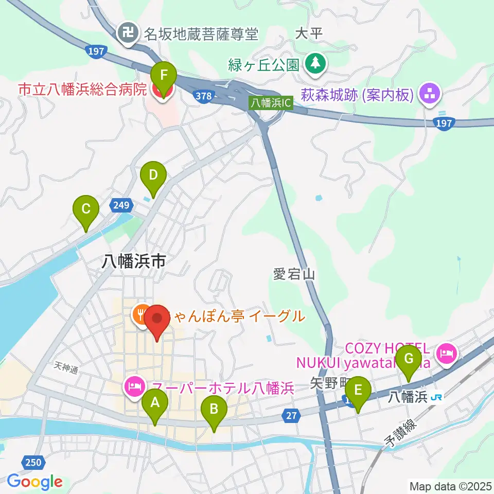 カジタ楽器店 八幡浜店周辺のコンビニエンスストア一覧地図