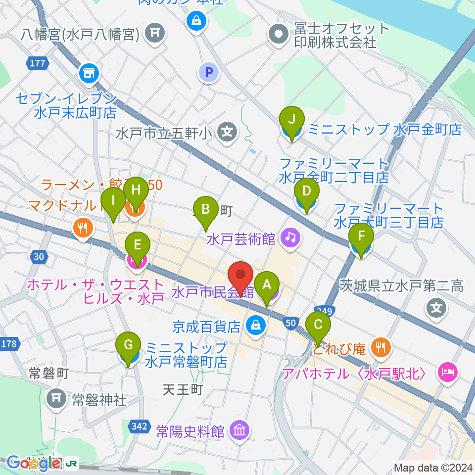 かわまた楽器店周辺のコンビニエンスストア一覧地図