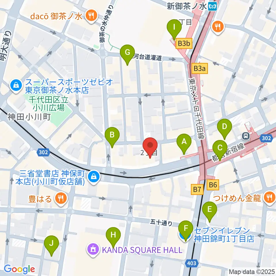 カワセ楽器周辺のコンビニエンスストア一覧地図