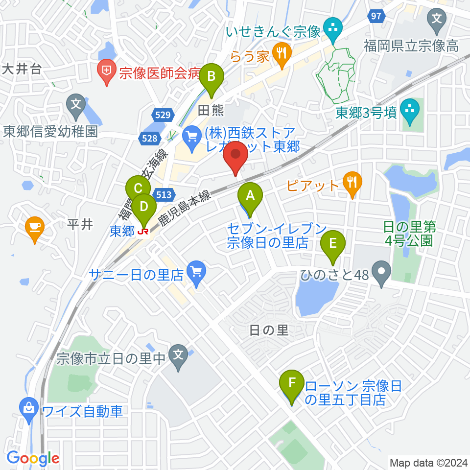 河島楽器店周辺のコンビニエンスストア一覧地図