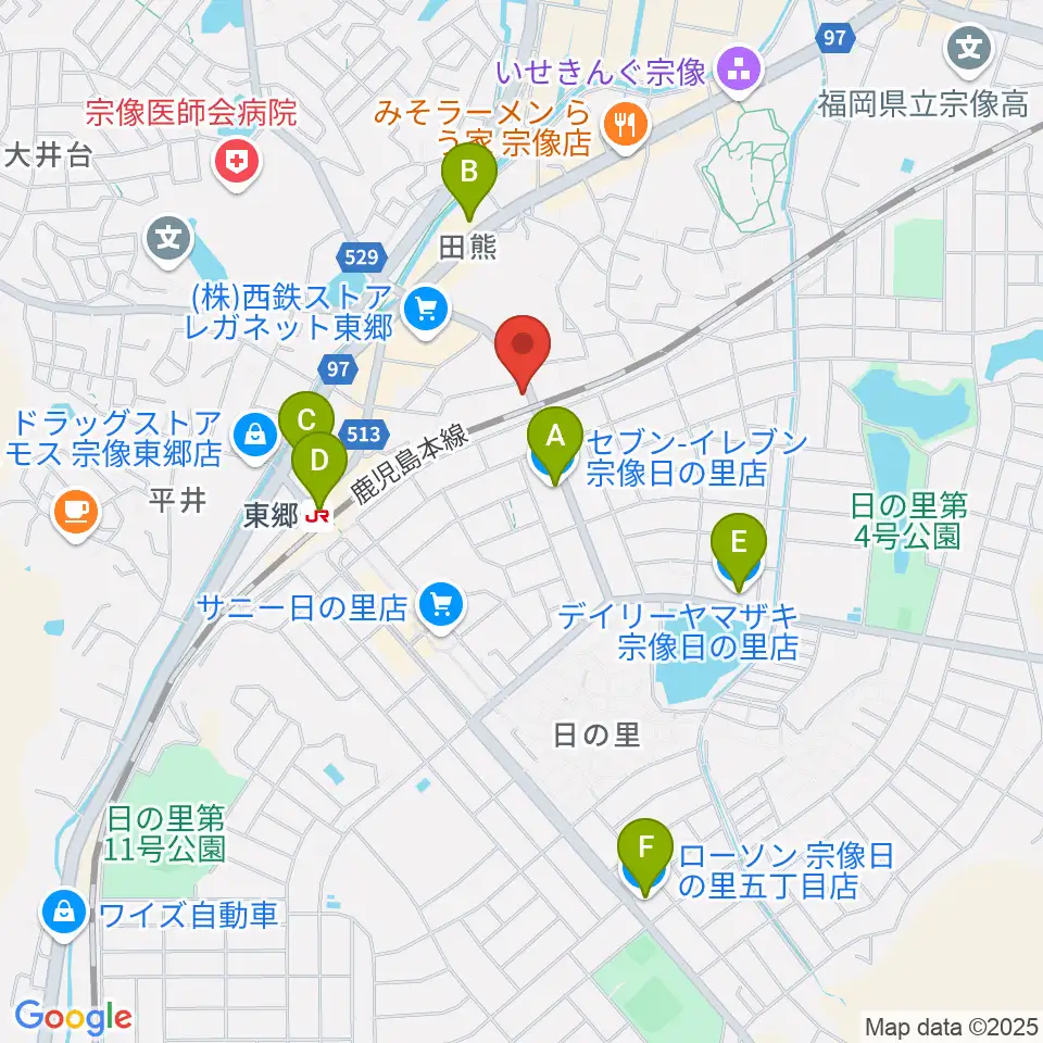 河島楽器店周辺のコンビニエンスストア一覧地図