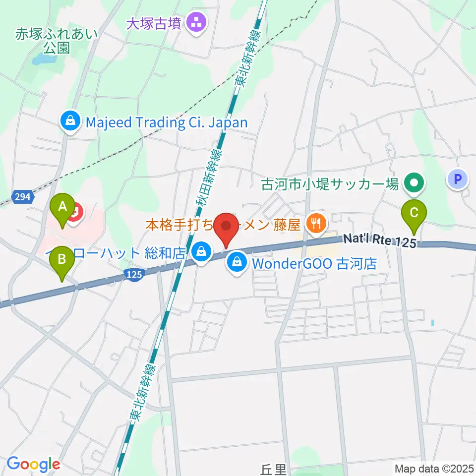 古河ピアノガーデン周辺のコンビニエンスストア一覧地図