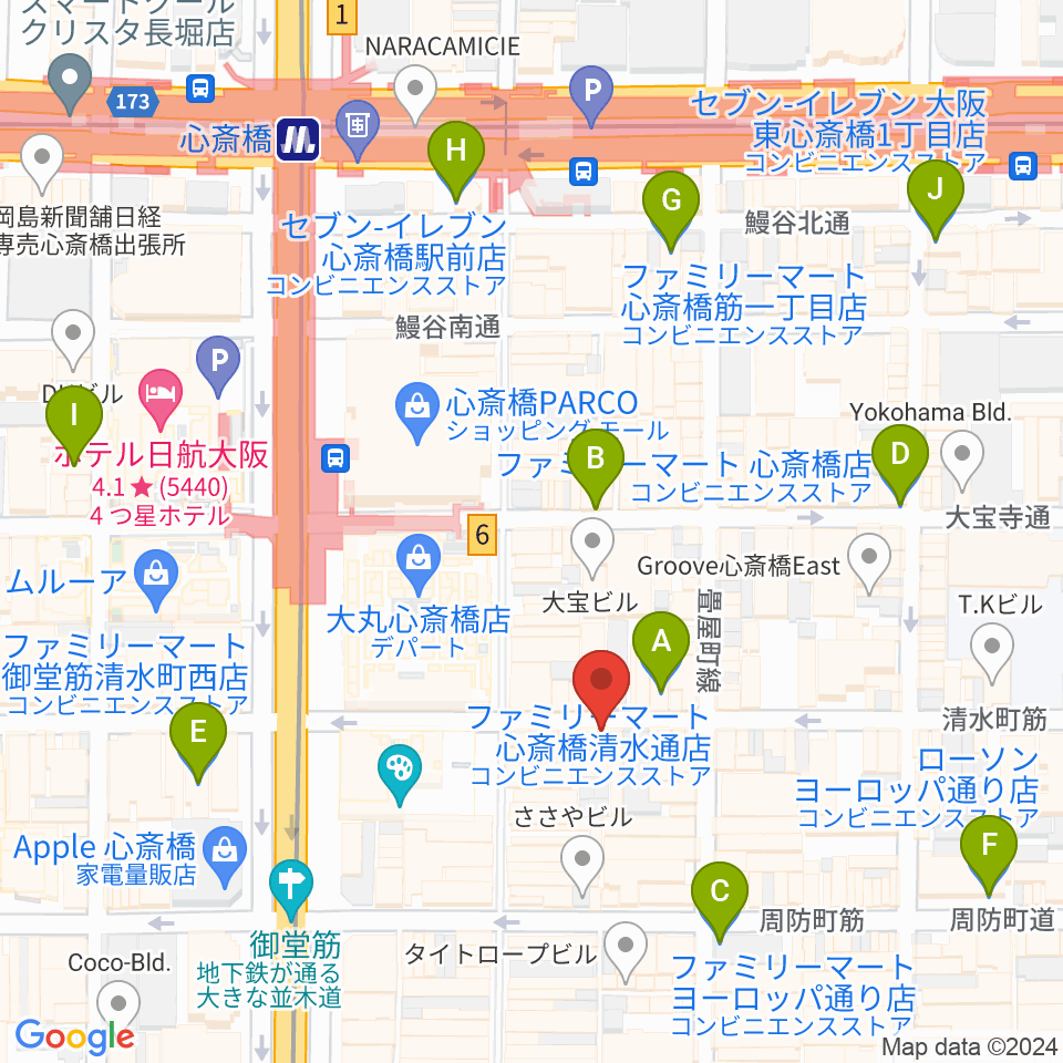 国際楽器社周辺のコンビニエンスストア一覧地図