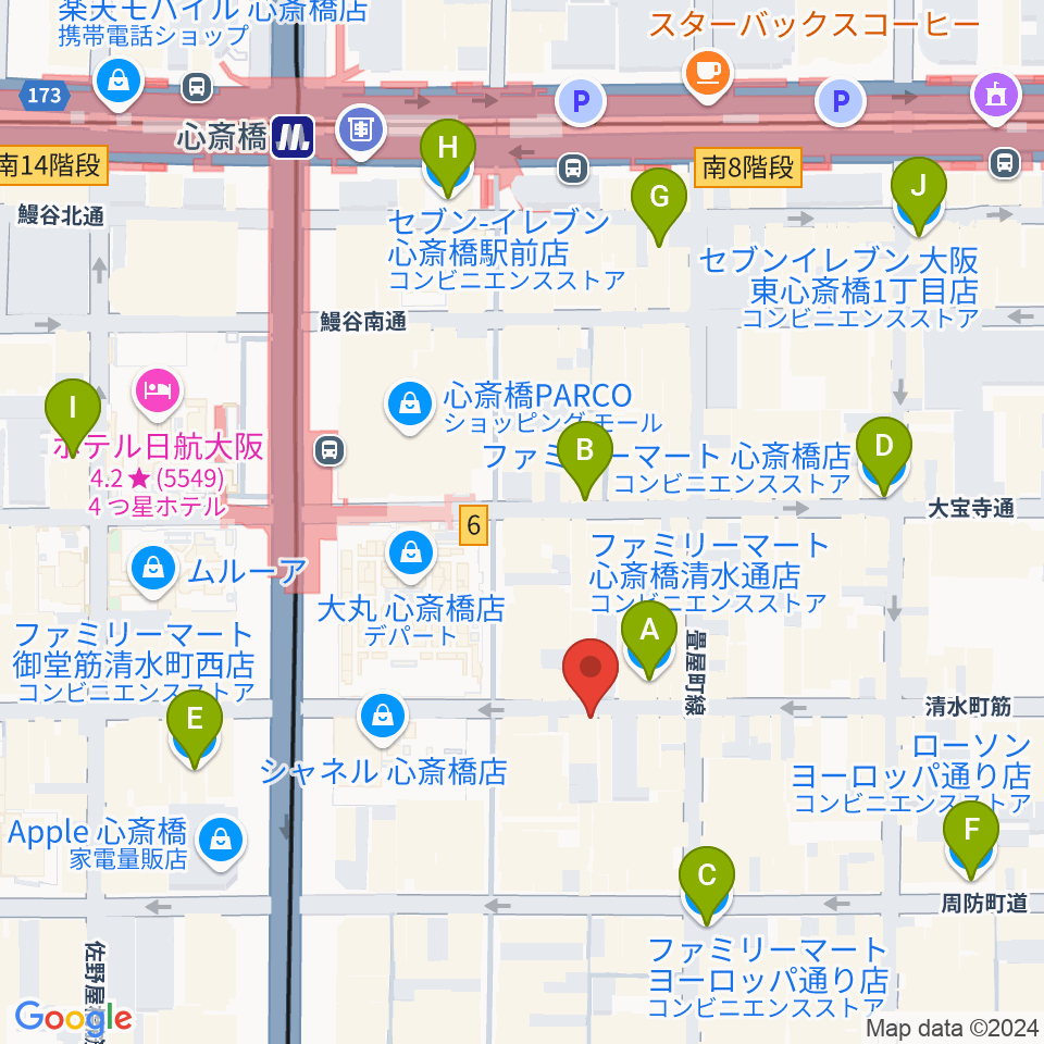 国際楽器社周辺のコンビニエンスストア一覧地図